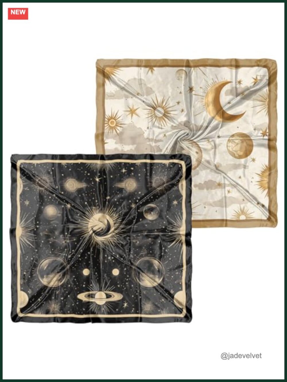 2PCS Satin Large Square Head Hair Wrap Scarves Bandanas Cute Aesthetic for